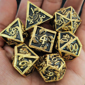 Dés à main en métal D&D, polyédriques solides, <span class=keywords><strong>RPG</strong></span>, Donjons et Dragons, dés de table, dés en métal COC, dés à œil de démon - Product Image 6