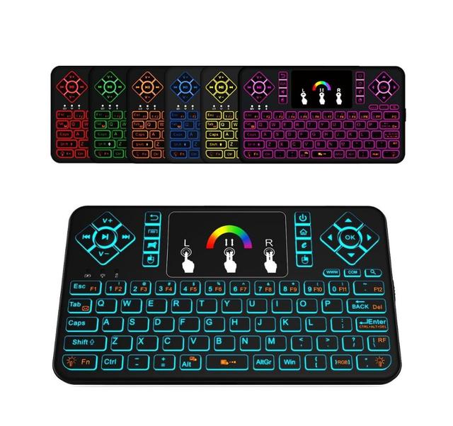 Q9 Mini Keyboard 2.4GHz Wireless Keyboard air Mouse Colorful Backlit I8