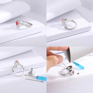 Cincin kremasi hati untuk abu-baja tahan karat zirkon cincin tanda mata perhiasan peringatan untuk wanita perhiasan kremasi - Product Image 4