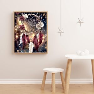 Kit de peinture au diamant 5D DIY SONGWOOART <span class=keywords><strong>Attrape</strong></span>-rêves pour la décoration de la maison, peinture au diamant pour adultes - Product Image 1
