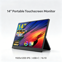Monitor Portátil IPS Táctil de 14 Pulgadas, 1920x1200, 60Hz, USB-C, FHD, 16:10, Pantalla Externa para Laptops/Macs/Juegos/Oficina