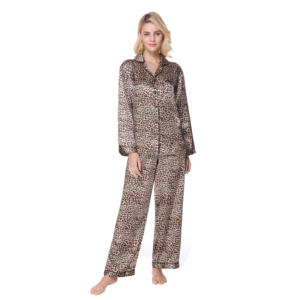 Pijamas de diseñador de dos piezas para mujer, pijamas de satén de seda, ropa de dormir, pijamas a juego para parejas, conjuntos de pijamas de seda - Product Image 2