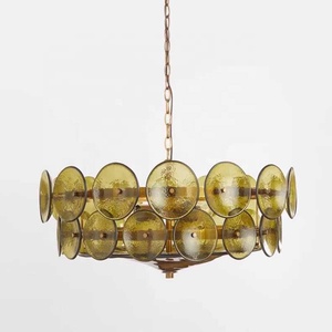 Hiện Đại Màu Xanh Lá Cây Thủy Tinh Mặt Dây Chuyền Đèn Bóng Râm Vòng LED Treo Đèn Nhà Khách Sạn Bàn Ăn Trần Cho Phòng Khách Phòng Ngủ - Product Image 1