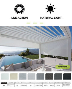 Stores de fenêtre d'extérieur électriques au design moderne Stores à glissière avec rouleaux coupe-vent en tissu polyester <span class=keywords><strong>anti</strong></span>-<span class=keywords><strong>UV</strong></span> - Product Image 2