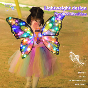 Décoration de fête, balançoire papillon, lumières colorées lumineuses <span class=keywords><strong>en</strong></span> mouvement, ailes de fée papillon, déguisement de fille, jeu de rôle pour enfants - Product Image 2