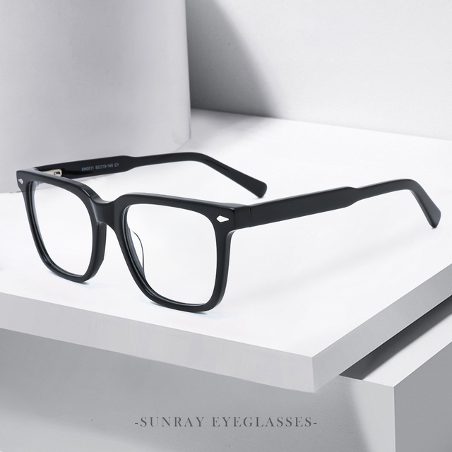 Wholesale Brand Designer Fashion Trend Unisex Square Anti Blue Light Glasses Frame Acetate Eyeglasses