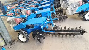 Ditcher trencher traktor pertanian mini rock trencher jenis rantai mesin menjuntai untuk dijual