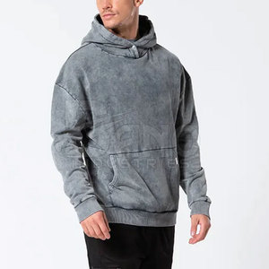 Sudaderas con capucha de lavado ácido para hombres al por mayor diseño personalizado mejor calidad con logotipo personalizable temporada de otoño técnicas teñidas lisas - Product Image 2