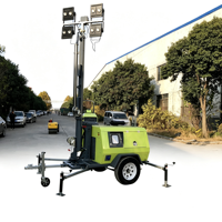 Générateur diesel SMLV 1000QA pour tour d'éclairage mobile sur remorque, mât de 9 m, projecteur à halogénures métalliques de 440 000 lumens, moteur classé IP67