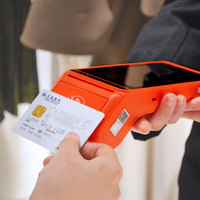 Terminal pos de mano para llevar móvil inteligente Android 12 con lector NFC Pantalla de 5,5 pulgadas con sistema POS de ticket