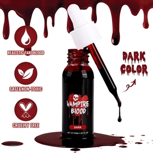 <span class=keywords><strong>Halloween</strong></span> goteando <span class=keywords><strong>sangre</strong></span> falsa 30ml oscuro lavable realista SFX maquillaje <span class=keywords><strong>pintura</strong></span> corporal para vampiro Zombie monstruo disfraz escenario - Product Image 2