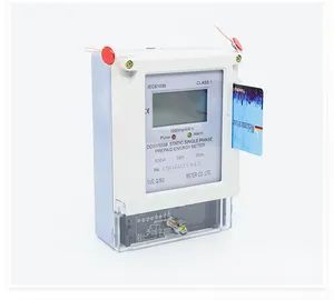 Tarjeta IC electrónica monofásica, prepago, pantalla LCD, medidor de energía activa con óptica/infrarroja/RS485