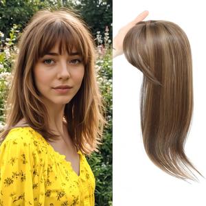 วิกผมหน้าผากลูกไม้สีน้ำตาลอ่อนขนาด 18 นิ้ว แบบมีฐานไหมนุ่มฟู สำหรับ<span class=keywords><strong>ผม</strong></span>บาง - Product Image 1