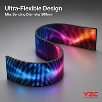 Écran LED flexible d'extérieur P3.3 P4.0, haute luminosité 4500 nits, étanche IP54, module souple incurvé 480x160mm, fréquence de rafraîchissement 3840Hz