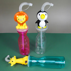 M32 Wegwerp Plastic Slush Yard Lange Cups 500Ml Pet Cartoon Plastic Drinkbeker Met Stro - Product Image 4