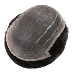 <b>Mens</b> 0.11 Super Fine Welded Mono Remy Hair Natural Wave Soft Smooth Toupee <b>Wigs</b> Hair System with 100% Density - Product Image 5