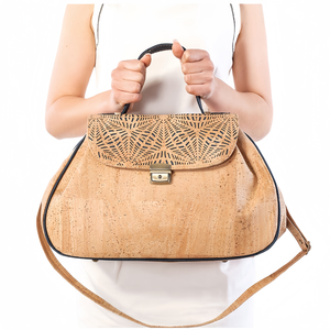 Gros de Sacs à <span class=keywords><strong>Main</strong></span> en Liège Portugais pour Femmes avec Ceinture d’Épaule Logo Personnalisé OEM - Product Image 2