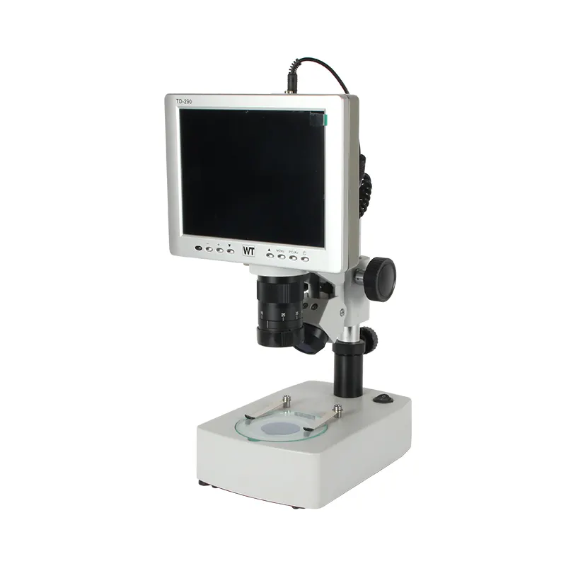 Mikroskop optik 12x-150x profesional, mikroskop kamera bermata video digital dengan layar lcd