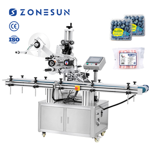 ZONESUN ZS-TB150P2 Automatic Flat Surface Top Sides Plastic Bag Pouch Self-adhesive Sticker Labeling Machines Labeler - Product Image 1