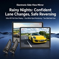 Rétroviseur électronique latéral 5,0 pouces 1080P avec caméra de recul et détection d'angle mort pour camping-car, SUV, berline et camionnette