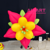 Fleur colorée gonflable personnalisée pour décoration de scène de festival