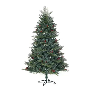 2024 New Design Premium PVC PE Mixed Christmas Tree With Red Berry For Hotel Home Simulation Indoors Outdoors Upmarket Party