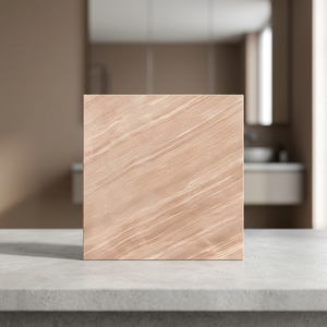 Carreaux de sol en céramique et porcelaine émaillée effet marbre blanc clair du Nigeria, finition mate, 400x400mm (40x40cm) - Product Image 4
