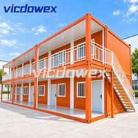 VICDOWEX Bâtiment de bureau conteneurisé contemporain à deux étages avec couloir pour projets de construction et usage en entrepôt