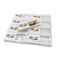 Emballage de cils carton boîte de tiroir cosmétique auto-dressante impression de feuille d'or Option de marque privée pour les outils de maquillage complets