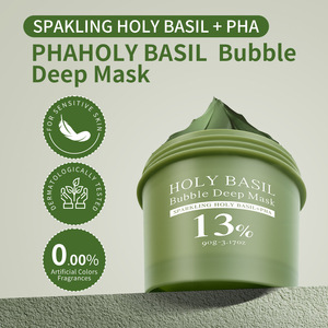 Arcilla Burbujeante Hipoalergénica para Limpieza de Poros, Holy Basil Bubble Deep 90g, Burbuja Mineral Facial para Limpieza Profunda - Product Image 3
