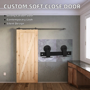 Puerta Corredera de Granero de Acero al Carbono Negro, Plegable, de Alta Calidad, Duradera, Insonorizada, con Cierre Suave, de 6.6 Pies de Altura, Personalizada, Moderna, con 1 Año de Garantía - Product Image 2