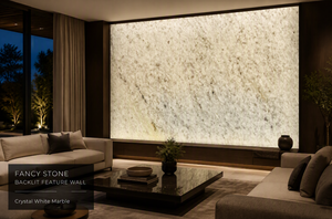 Lastra di Marmo Bianco Cristallino FANCY STONE, Lucidata e Retroilluminata, <span class=keywords><strong>Pietra</strong></span> <span class=keywords><strong>Naturale</strong></span> per Isola Cucina di Lusso, Parete Decorativa e Design Bar - Product Image 4