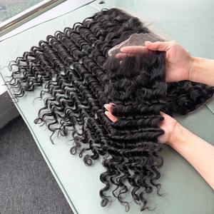 En gros, Closure frontale en dentelle HD 5x5, 100% Cheveux Humains Brésiliens Vierge Remy, 12-20 Pouces, Ondulation Body Wave, Ondulation Profonde, Lisse Crépu, Doux - Product Image 2