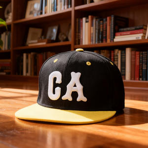 Gorras Snapback Personalizadas con Bordado 3D de Alta Calidad, <span class=keywords><strong>Gorra</strong></span> de Béisbol de 6 Paneles con Letras Amarillas y Visera Plana, Estilo Hip-hop - Product Image 6