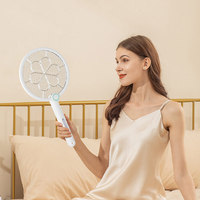 Raquette anti-moustiques électrique rechargeable USB, activée par le toucher, lampe UV deux-en-un, anti-chute, antichoc, portée 11-20 m, autonomie 6-8 heures