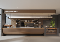 Meubles de comptoir de café-boutique Fashion Mall Coffee Shop Bar Distributeur automatique avec un design d'éclairage LED élégant
