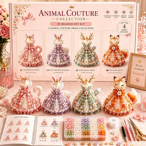 Kit de Manualidades con Cuentas de Animales en 3D, Kit de Perlas para Hacer Vestidos, Regalo Creativo para Niñas y Adolescentes - Product Image 1