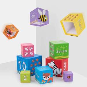 Personalizzato Eco Friendly Cartoon colorato scatola di carta creativa impilabile blocchi di costruzione impostati altri giocattoli educativi - Product Image 5