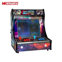 Marwey Nouveau Design Mini Borne d'Arcade de Table Machine de Jeu Vidéo Multi-Jeux Rétro Classique Combat pour 2 Joueurs Bartop