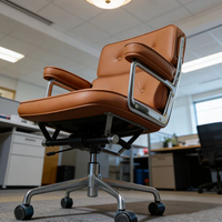 Fauteuil de bureau ergonomique moderne en cuir véritable, chaise de direction à dossier haut pivotante pour ordinateur, mobilier de bureau