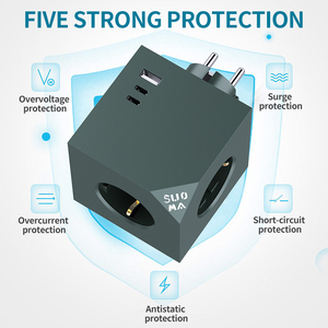 ปลั๊กพ่วงหลายช่อง PD20W ชาร์จเร็ว พร้อมช่องเสียบ USB แบบ EU - Product Image 2