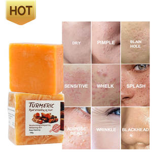 Yüz el vücut banyo için en popüler organik 100g el yapımı zerdeçal sabun - Product Image 5