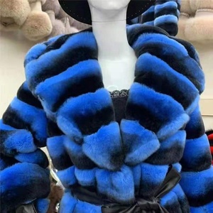 Russie Style Rex <span class=keywords><strong>Chinchilla</strong></span> Manteau De Fourrure Teint Couleur Hiver Manteau De Fourrure Femmes Manteau De Fourrure Chaud