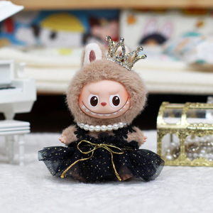 <b>Mini</b> Labubu Doll Clothes 10cm Fourth Generation Princess Hepburn Secret Code Outfit Vinyl Keychain Blind Box Fashion Toy - Product Image 1