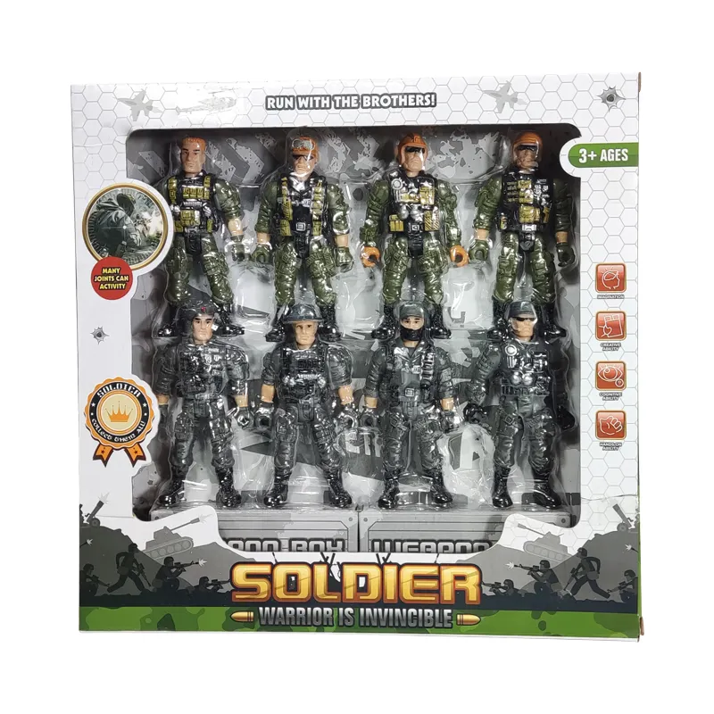 High Quality 8pcs Plastic Mobility Limbs Soldier Figure Military Soldier Model Army Soldier Toys