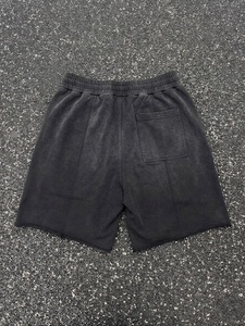 Shorts Bermuda en Coton Noir Uni pour Homme, Taille à Cordon, Style Décontracté, Taille Moyenne, Tissu Respirant - Product Image 2