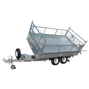 Les remorques hydrauliques 3500KG de dessus plat de verseur de 12 * 7ft 3 voies ont évalué des remorques de déchargement d'individu avec l'ODM d'OEM de grandes remorques de cargaison de cage - Product Image 1