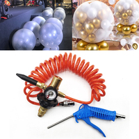 Regulador de Inflador de flujo de aire de relleno de globos de látex de helio HAPPINESS con manómetro para válvula de tanque CGA580