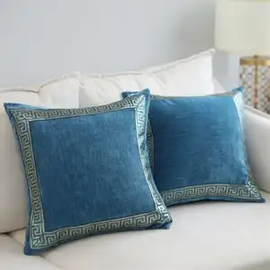 Decorativo Multi-color borla flecos chenilla cuadrado sofá almohada Shell conjunta Fundas de cojín 45*45/18*18 "cm con cremallera