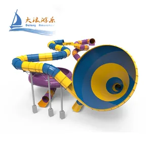 Tourbillion Slides Water Play Equipment Fiberglass Slide for Sale Aqua Park Trumpet Shaped Slides Supplier Guangdong Factory